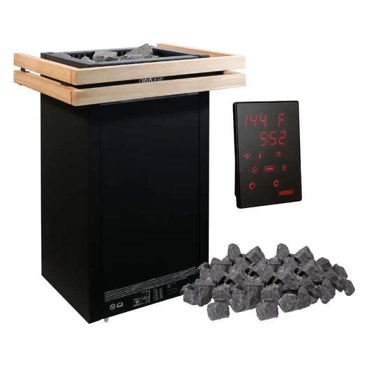 Harvia Virta 9KW Ultimate Sauna Heater with WiFi Digital Control, Sauna Stones and Heater Guard - Finnish Sauna Builders