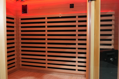Blisspod I Vienna RED I All-In-One - Full Spectrum + Red Light Therapy I Indoor Corner Premium Sauna I 4-5 Person