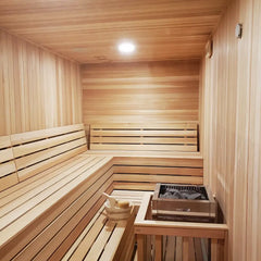 Custom Indoor Sauna Room - 7' x 9' x 8' - Finnish Sauna Builders