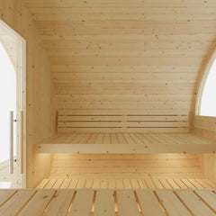 Tampere Finnish Barrel Sauna with WiFi Heater - Finnish Sauna Builders