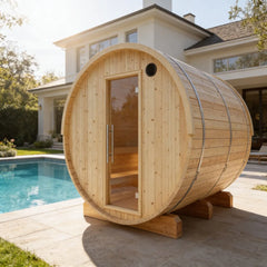 Tampere Finnish Barrel Sauna with WiFi Heater - Finnish Sauna Builders