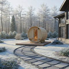 Turku Finnish Barrel Sauna with Terrace and WiFi Heater - Finnish Sauna Builders